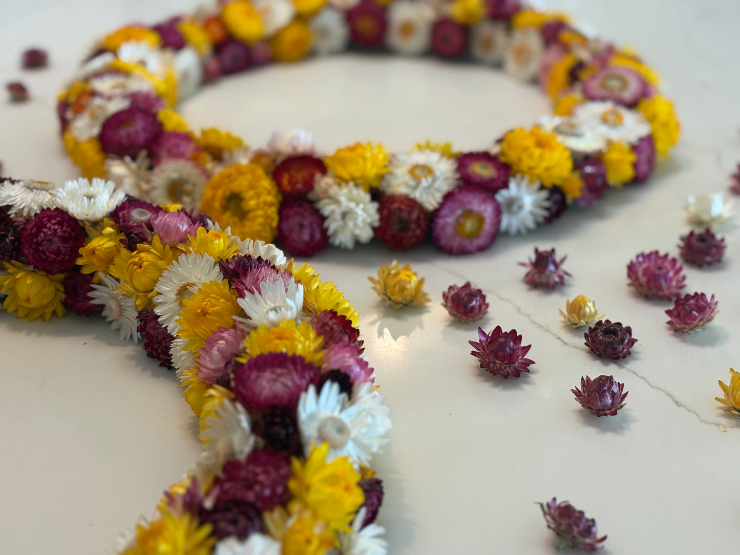 Seasonal dried flower wreaths
