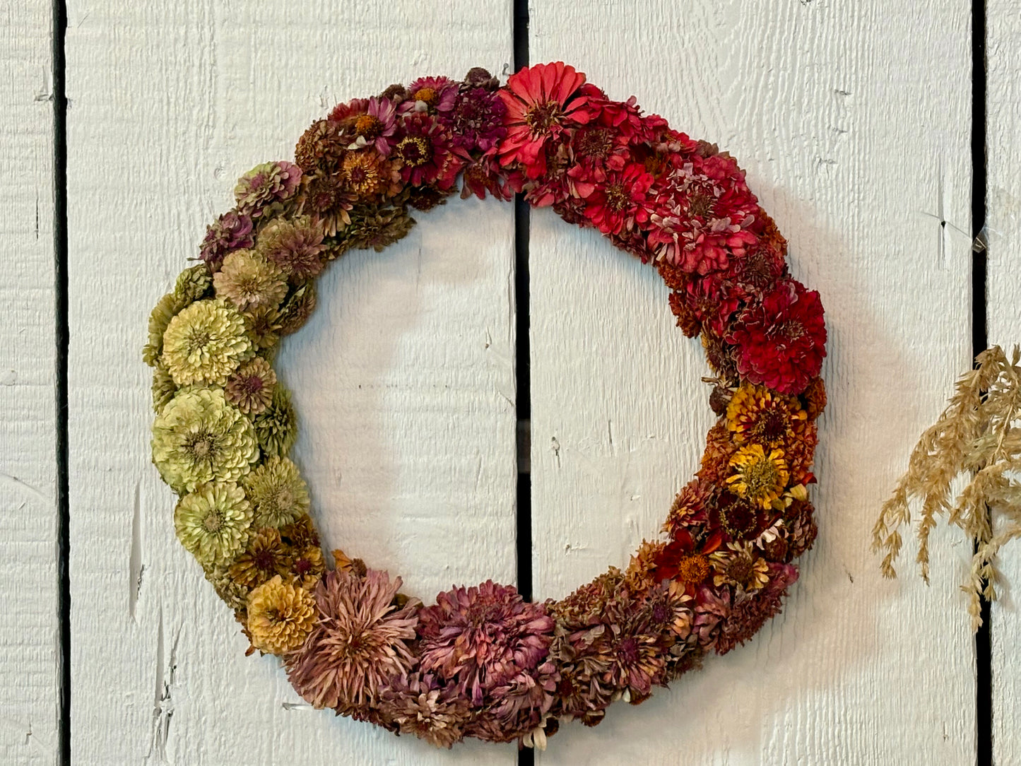 Seasonal dried flower wreaths
