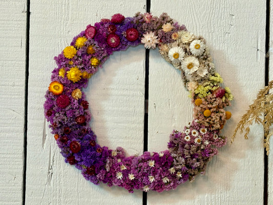 Seasonal dried flower wreaths